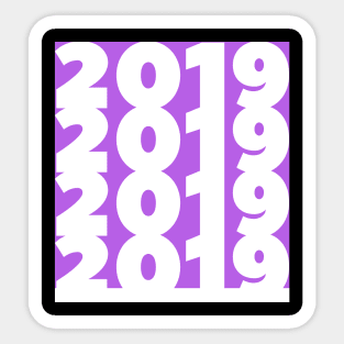 2019 New Year Purple Shirt Sticker